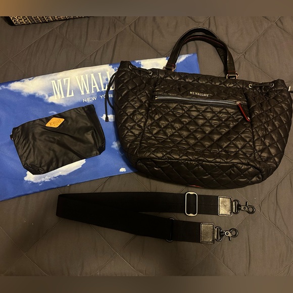 MZ Wallace Handbags - MZ Wallace Black Quilted Anna Tote